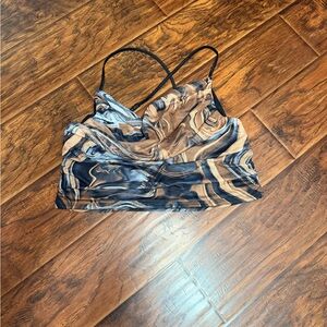 SHEIN Marble Print Cami Top - Black and Brown